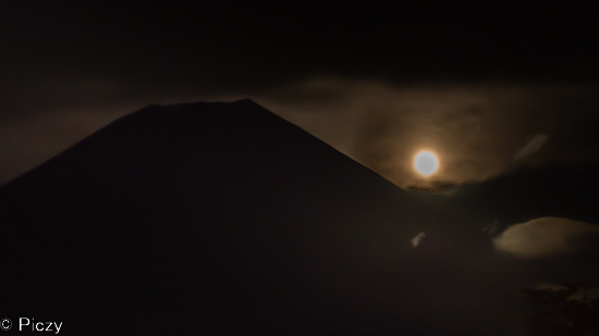 中秋の名月と富士山