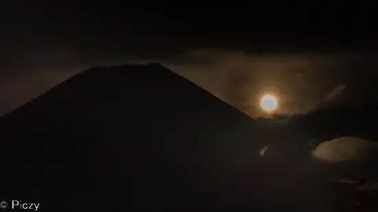 中秋の名月と富士山